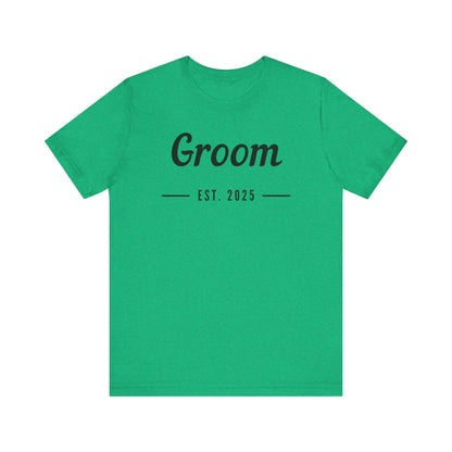 Groom Est. 2025 Black Text T-shirt