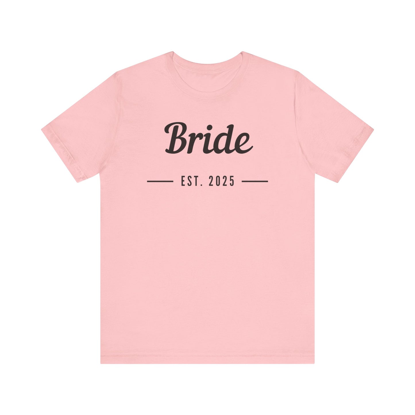 Bride Est. 2025 Black Text T-shirt