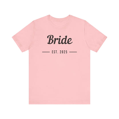 Bride Est. 2025 Black Text T-shirt