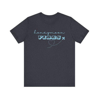 Honeymoon Vibes Blue Text T-shirt