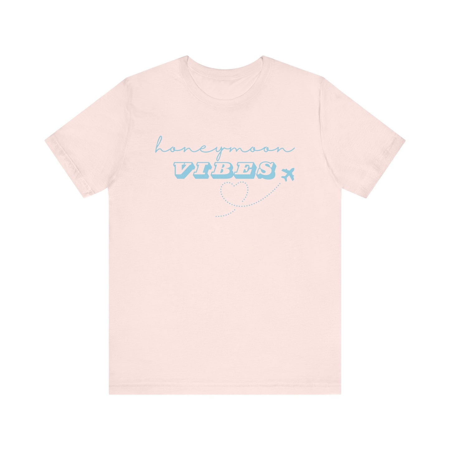 Honeymoon Vibes Blue Text T-shirt