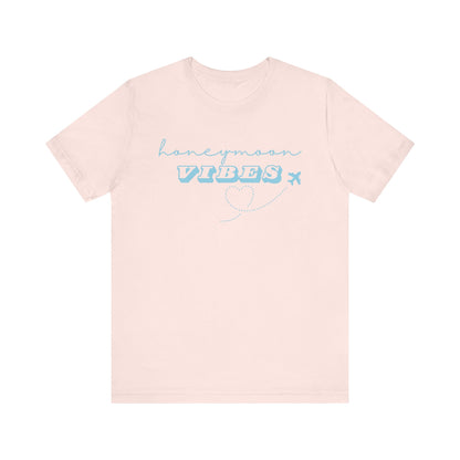 Honeymoon Vibes Blue Text T-shirt
