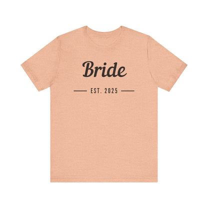 Bride Est. 2025 Black Text T-shirt