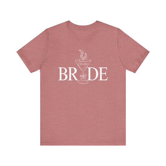 Bride Cowgirl Martini white Lettering T-shirt