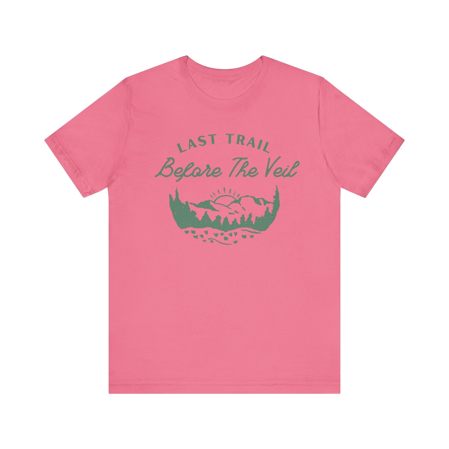 Last Trail Before The Veil Green Text T-shirt