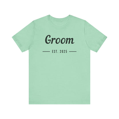 Groom Est. 2025 Black Text T-shirt