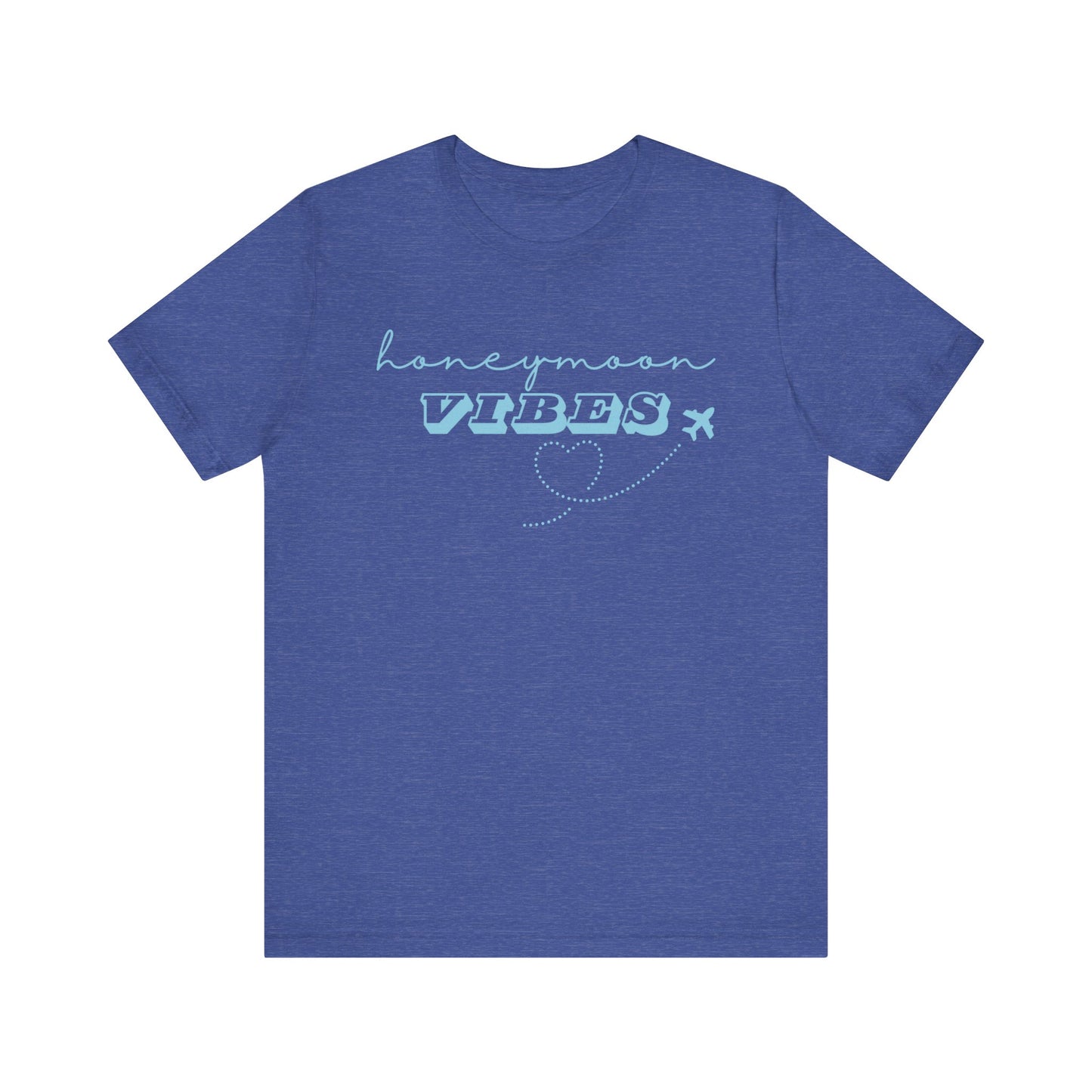 Honeymoon Vibes Blue Text T-shirt