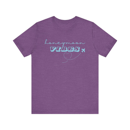 Honeymoon Vibes Blue Text T-shirt