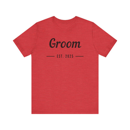 Groom Est. 2025 Black Text T-shirt