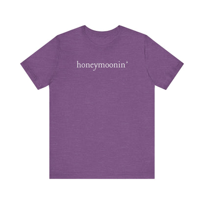 Honeymoonin' White Text T-shirt