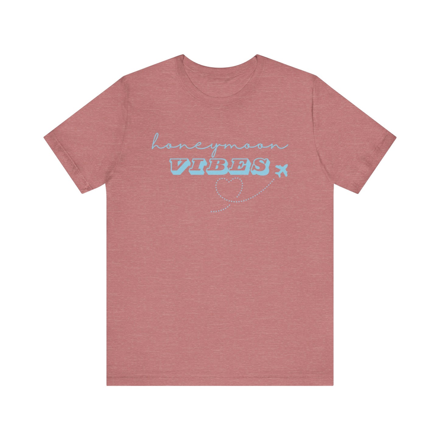 Honeymoon Vibes Blue Text T-shirt