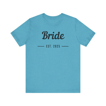 Bride Est. 2025 Black Text T-shirt