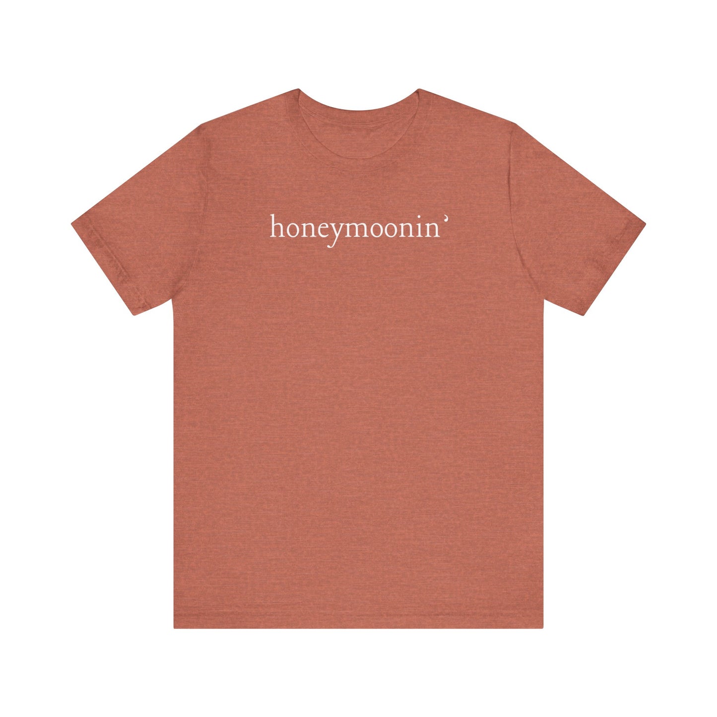 Honeymoonin' White Text T-shirt