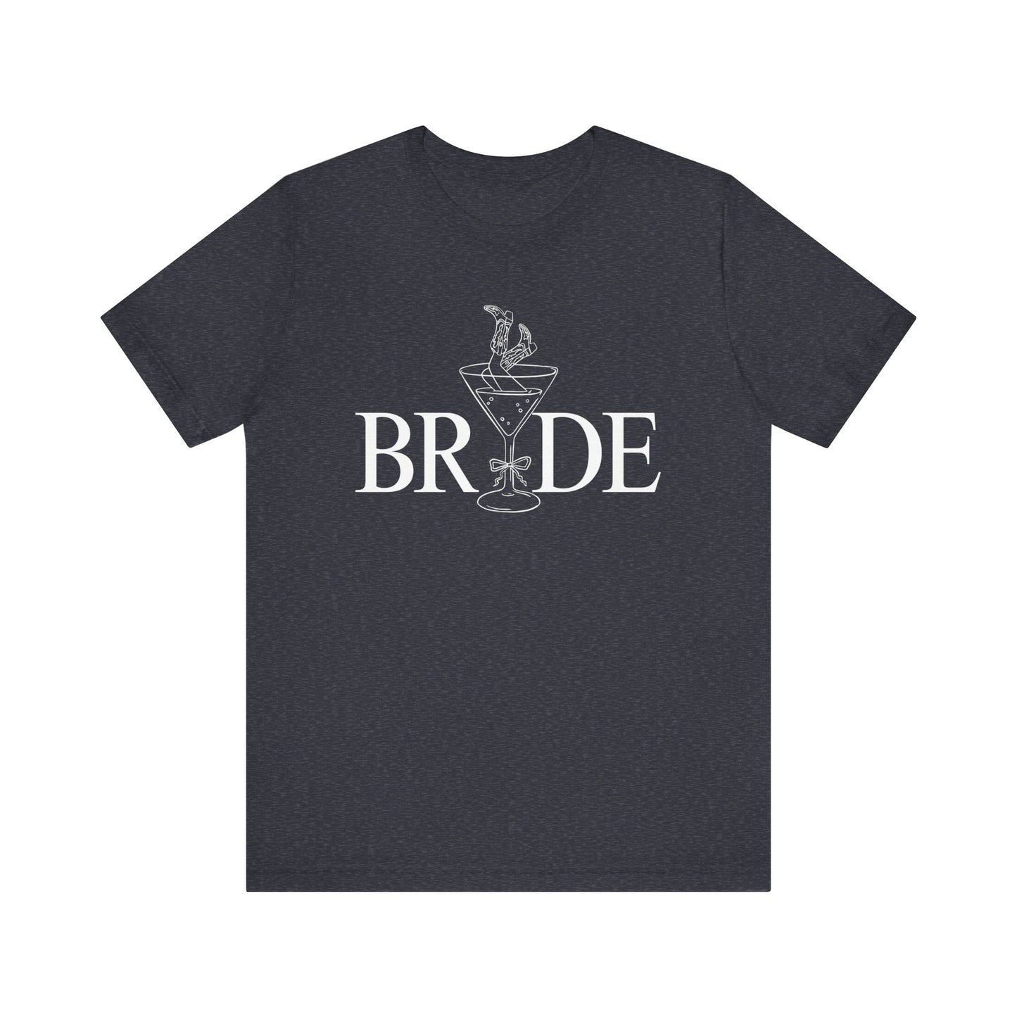 Bride Cowgirl Martini white Lettering T-shirt