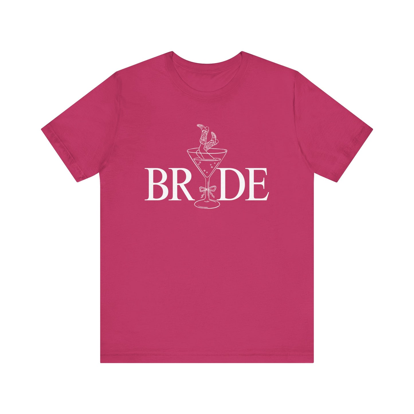 Bride Cowgirl Martini white Lettering T-shirt