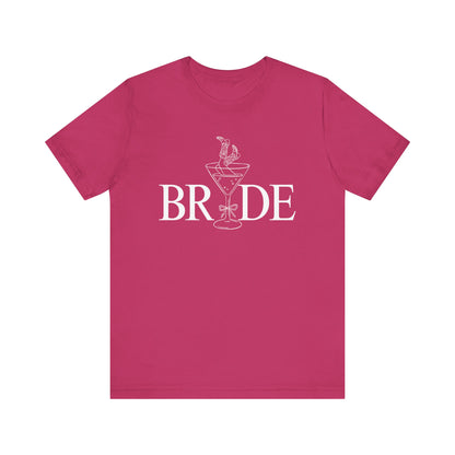 Bride Cowgirl Martini white Lettering T-shirt