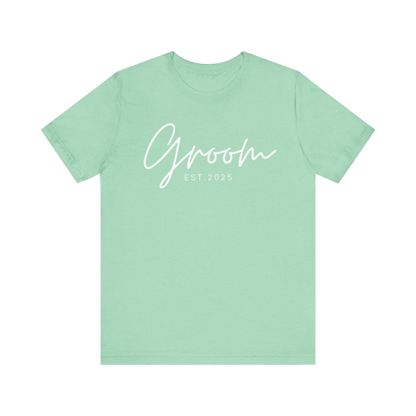 Groom Cursive White Text T-shirt