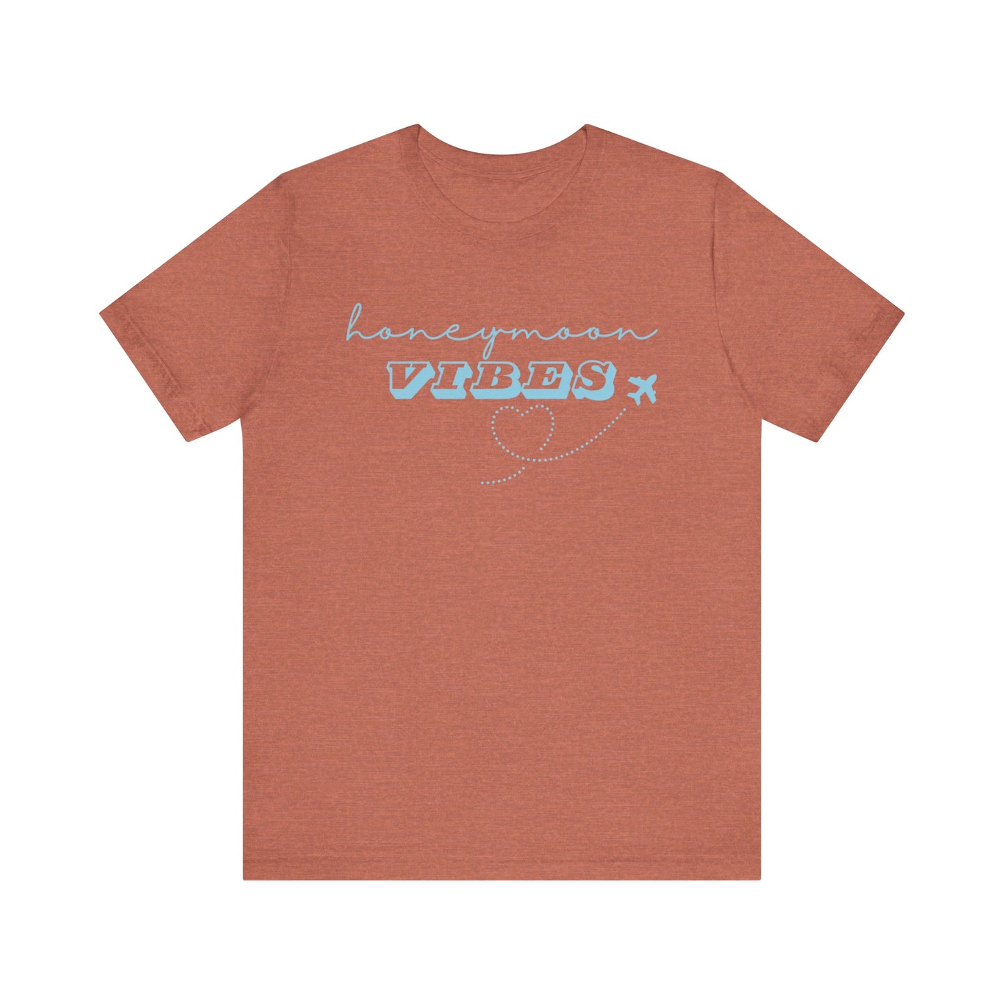 Honeymoon Vibes Blue Text T-shirt