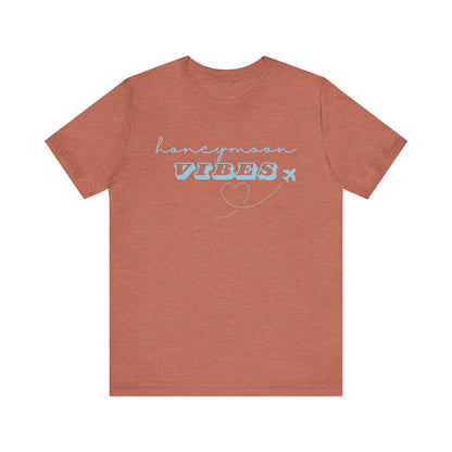 Honeymoon Vibes Blue Text T-shirt