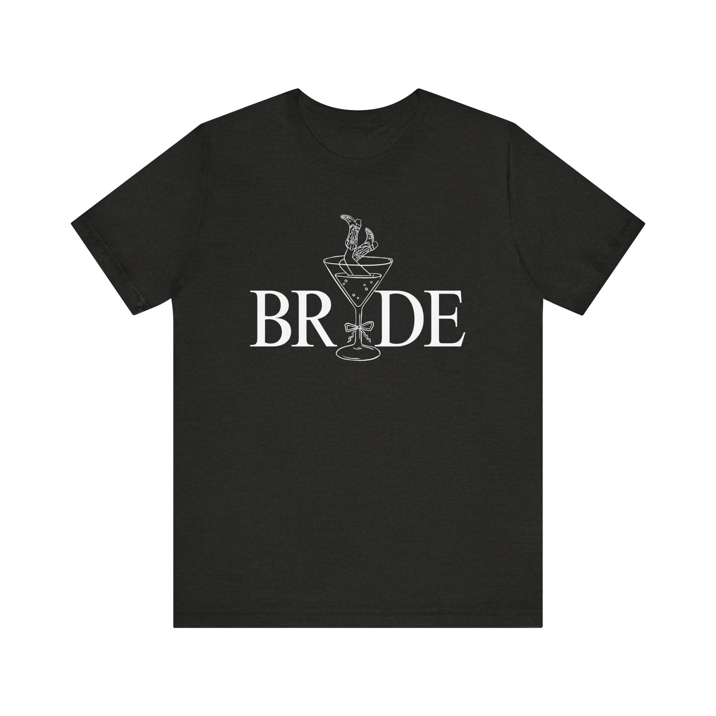 Bride Cowgirl Martini white Lettering T-shirt