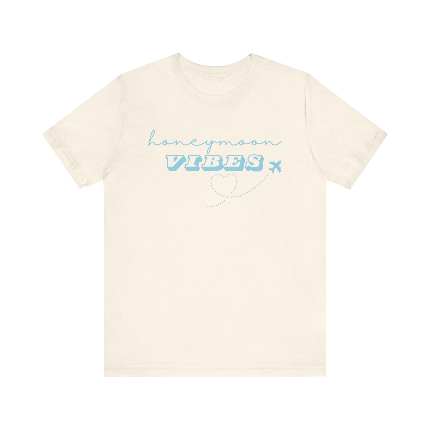 Honeymoon Vibes Blue Text T-shirt