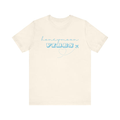 Honeymoon Vibes Blue Text T-shirt