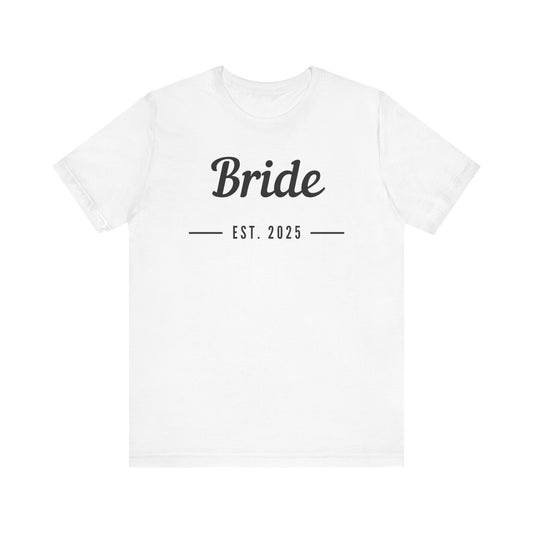 Bride Est. 2025 Black Text T-shirt