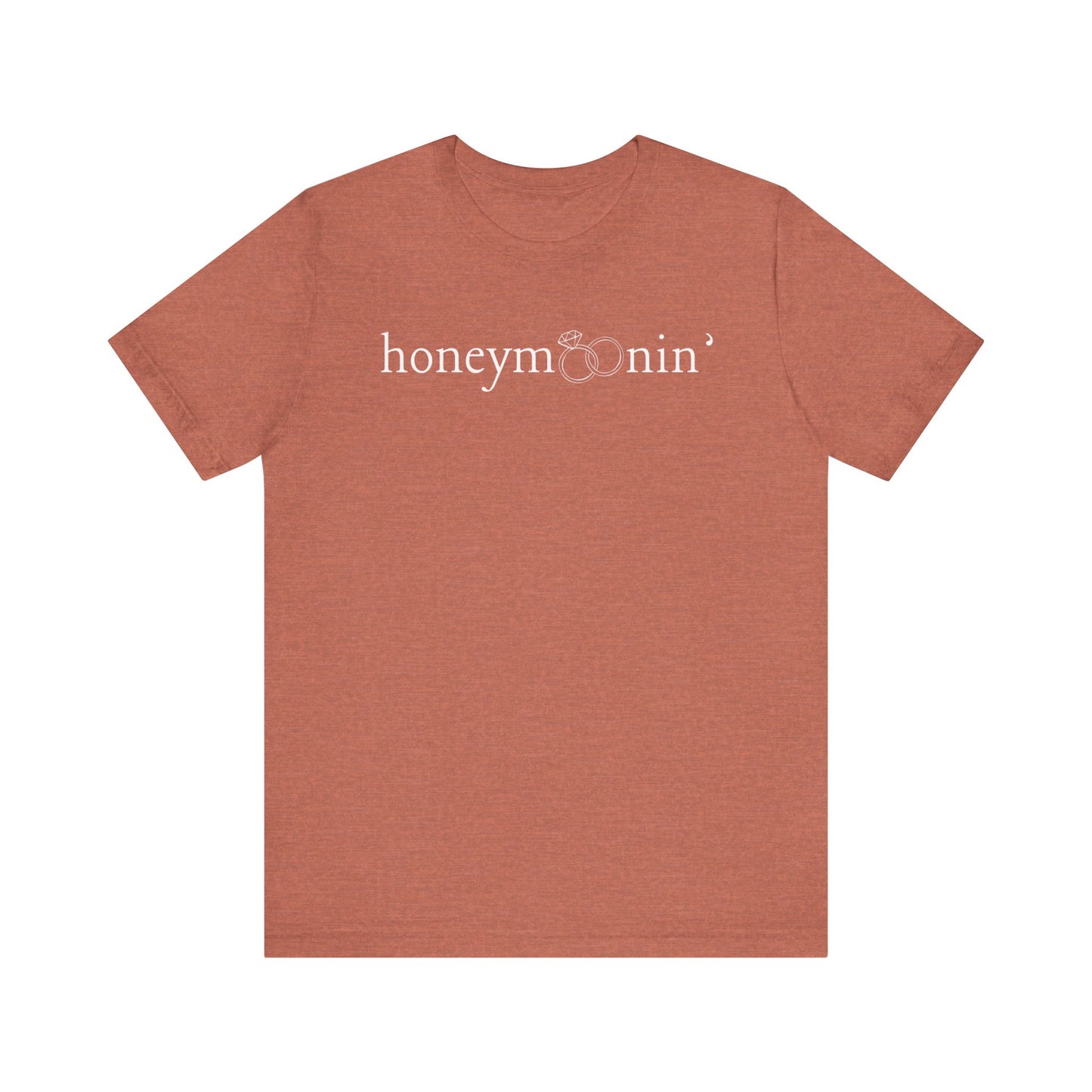 Honeymoonin' Rings White Text T-shirt
