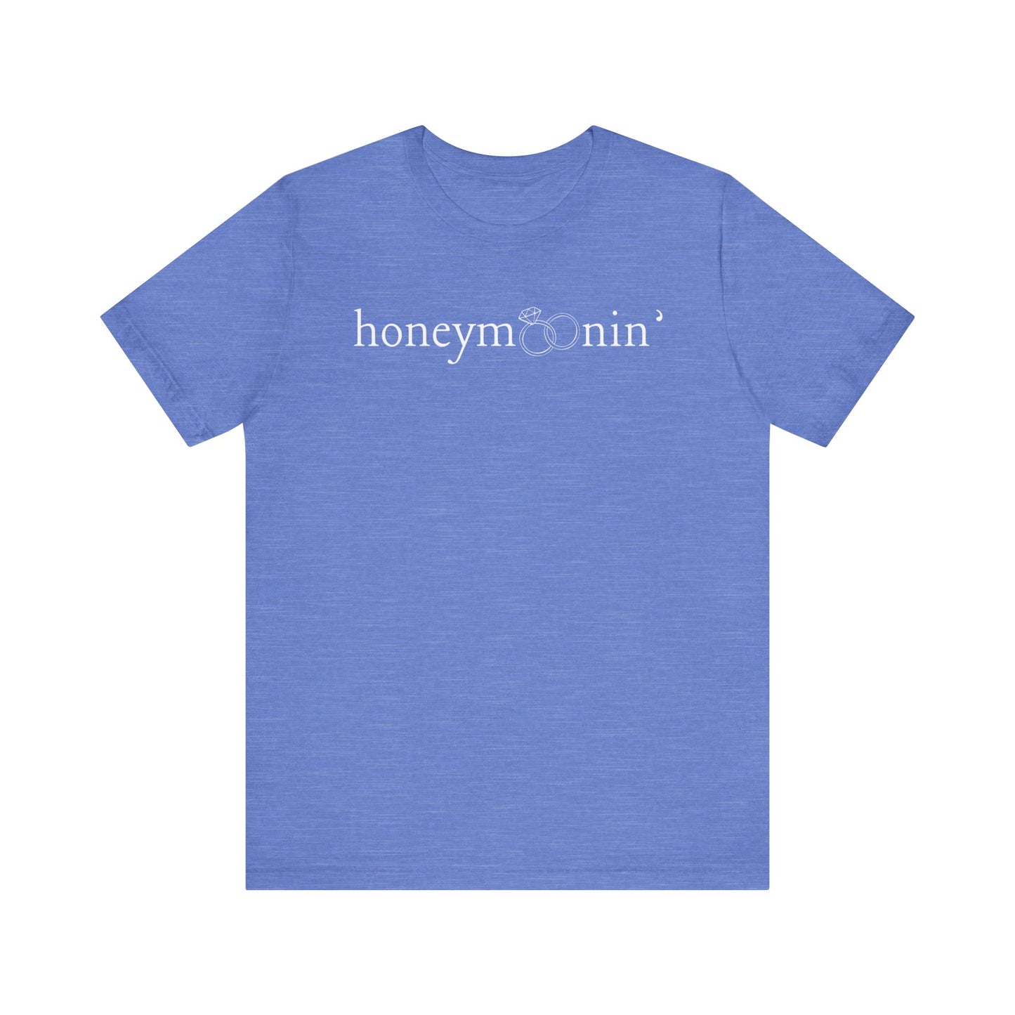 Honeymoonin' Rings White Text T-shirt