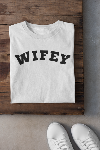 Wifey Black Block Letters T-shirt