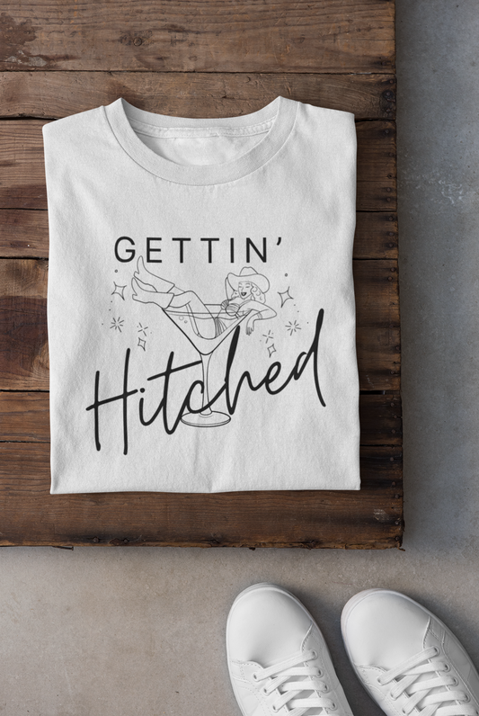 Gettin' Hitched Cowgirl in Martini T-shirt