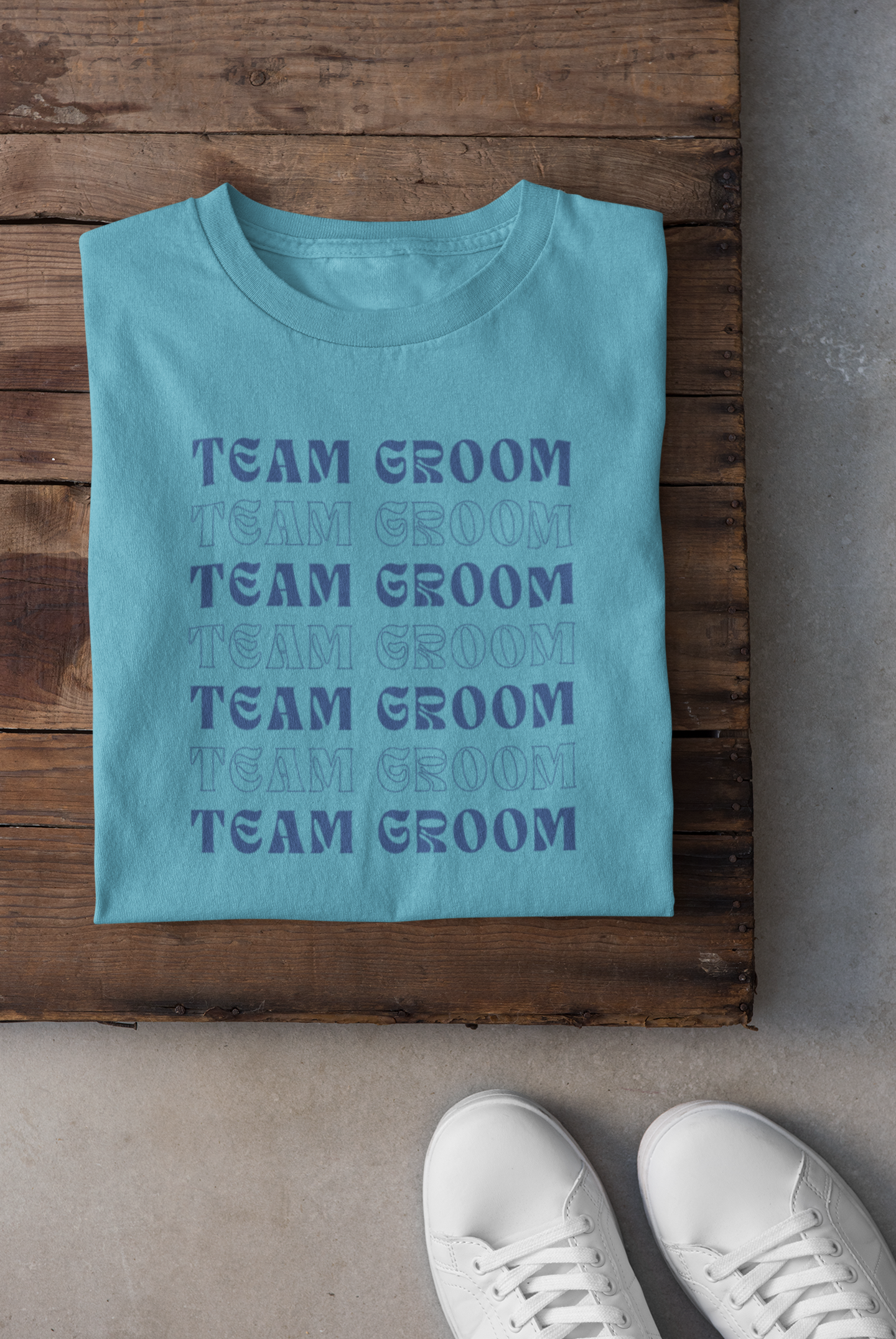 Team Groom Repeat Text T-shirt
