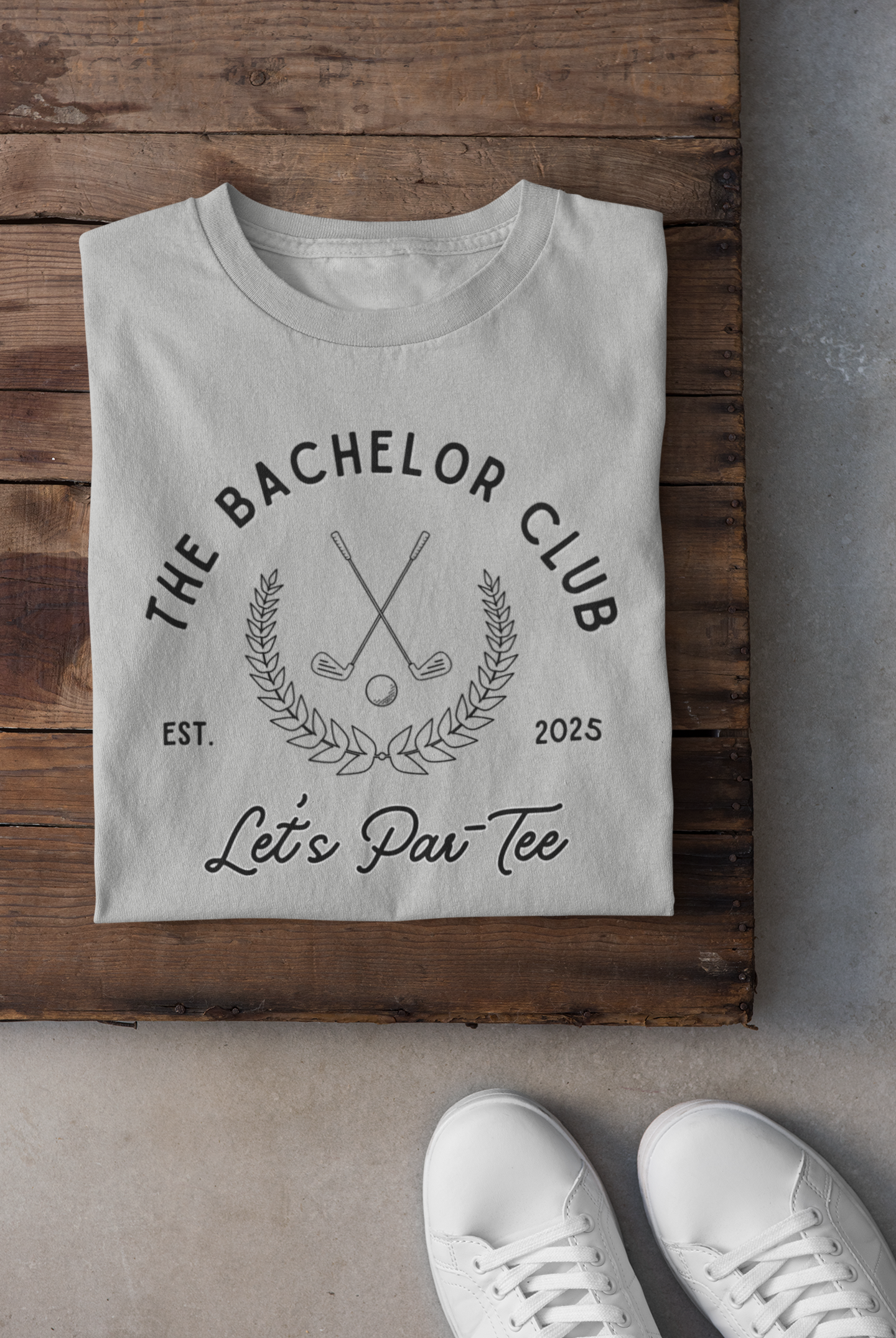 The Bachelor Club Let's Par-Tee Black Text T-shirt