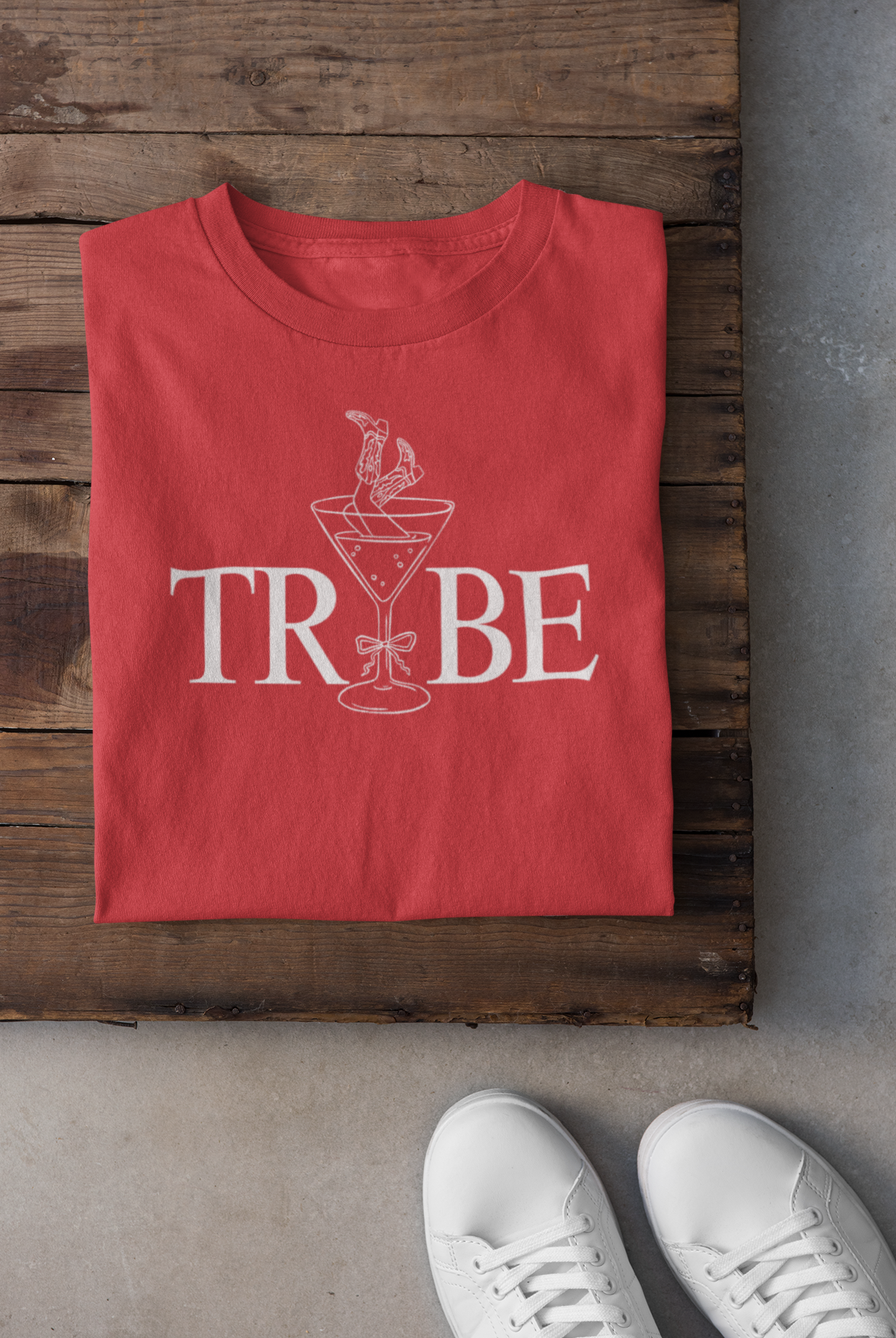 Tribe Cowgirl Martini white Lettering T-shirt