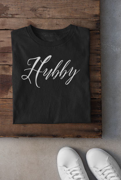 Hubby Cursive Letters T-shirt