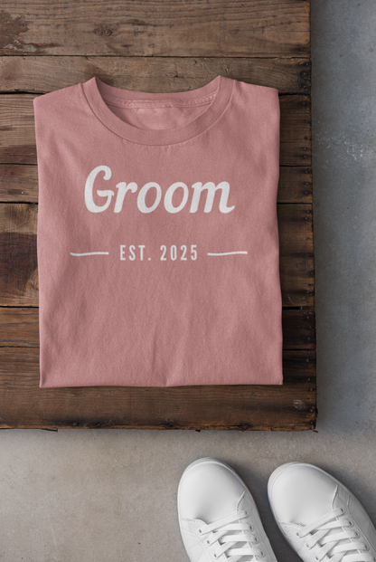Groom 2025 White Lettering T-shirt