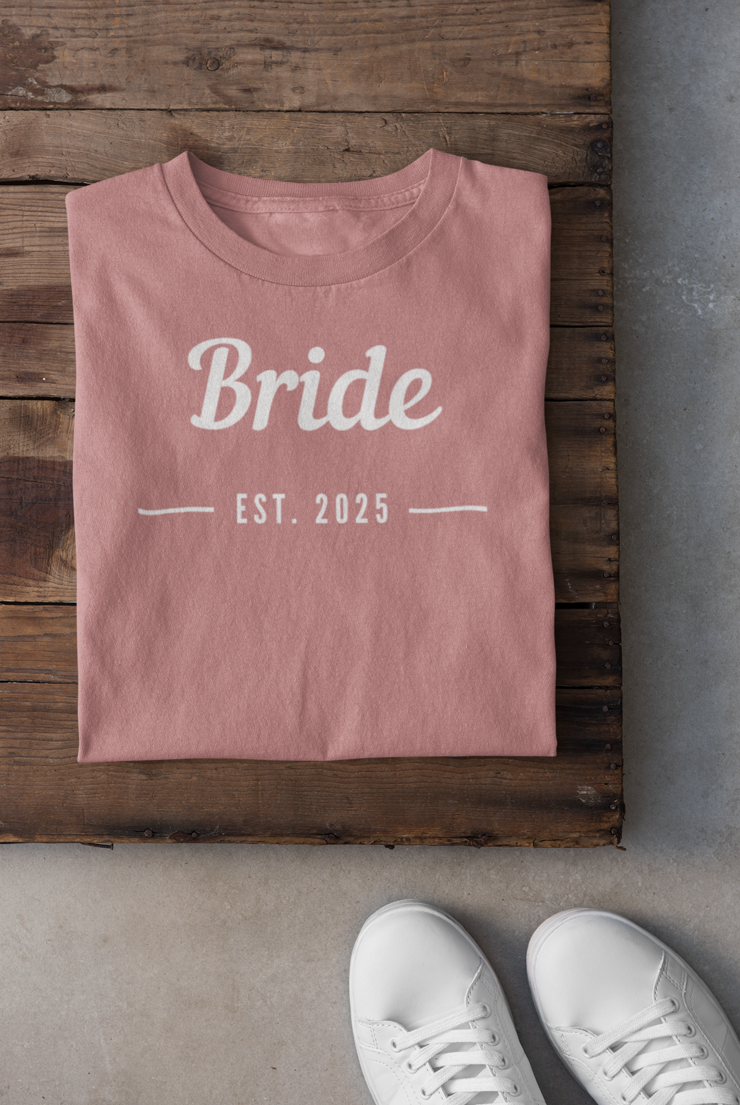 Bride 2025 White Lettering T-shirt